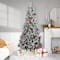 6ft. Pre-Lit Snowy Bristle Pine with Ornaments Artificial Christmas Tree, Clear Lights